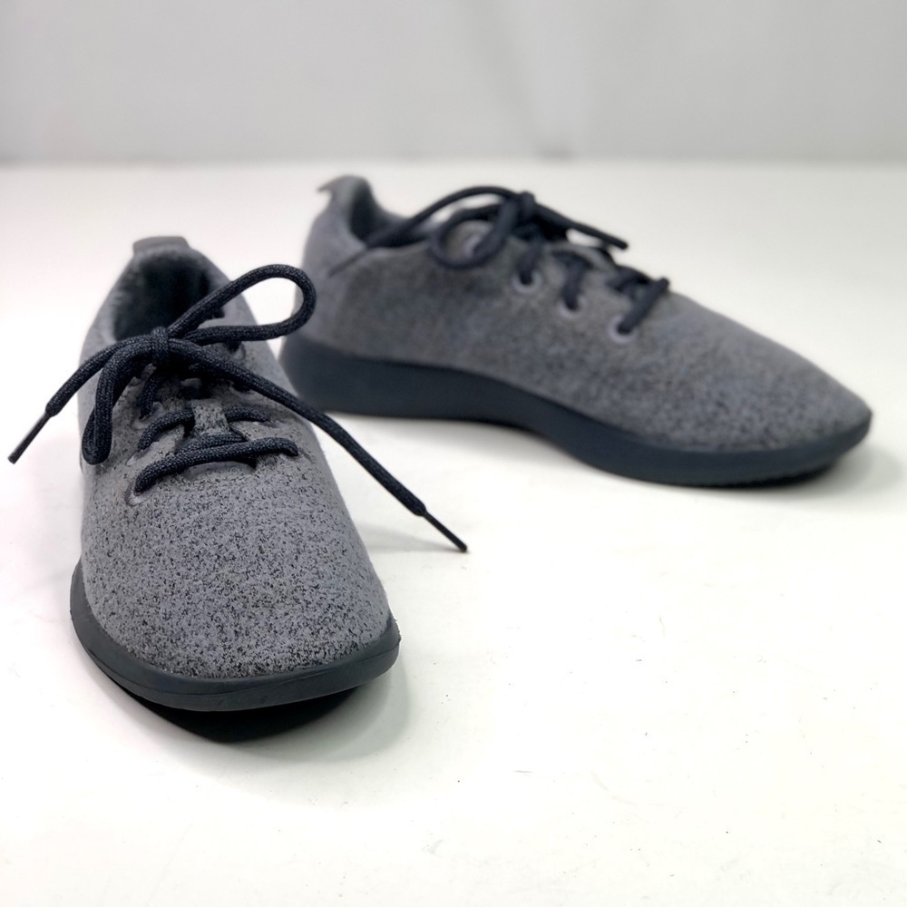 allbirds wool runners trainers sneakers lace up grey speckle merino wool size 8